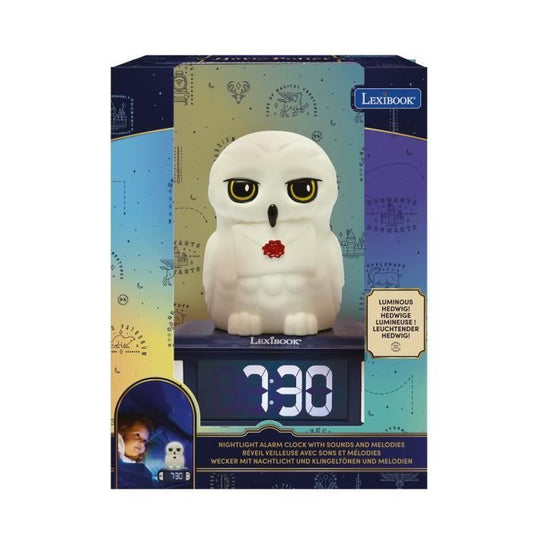 LEXIBOOK Digital Night Light Alarm Clock - Hedwig - 3D Light and Sound - Children's