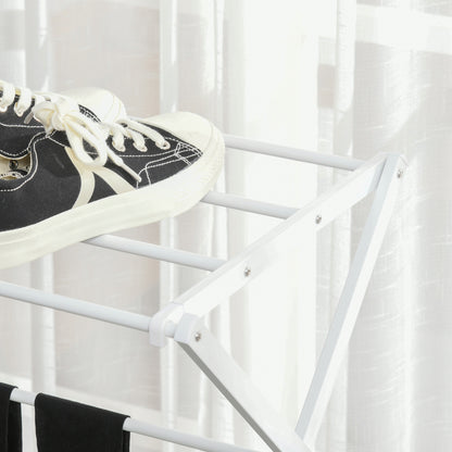 HOMCOM Wäscheständer faltbar 8-stufiger Trockengestell Turmtrockner Turmwäscheständer Trockenständer Metall Kunststoff Weiß 74 x 35 x 144 cm