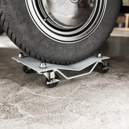 DURHAND Rangierheber 2 Stücke Rangierhilfe Reifenwechsel Wagenheber mit 4 Rollen für Auto PKW Grau 40,5L x 30B x 13,5H cm