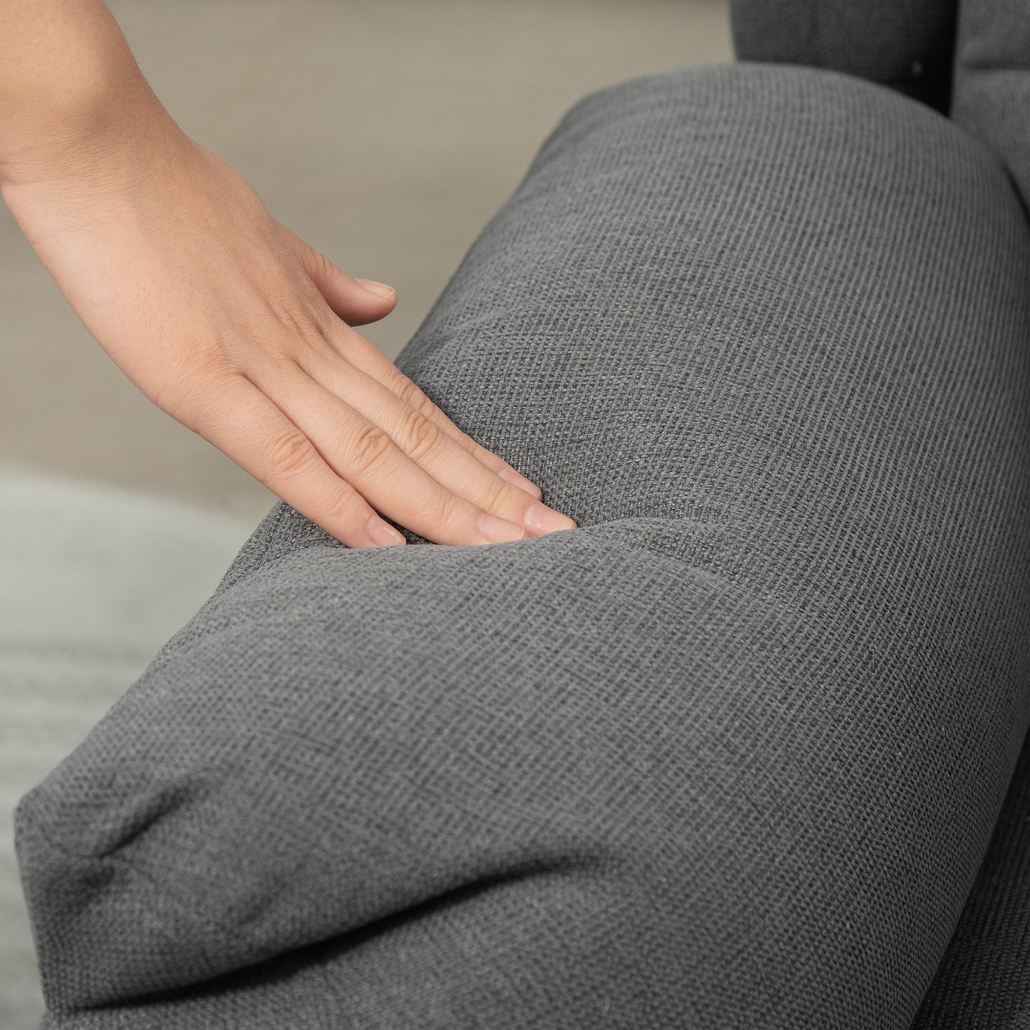 HOMCOM Relaxsessel, Verstellbarer Polstersessel mit Fußstütze, 160° neigbar, Leinenoptik, schneller Aufbau, Dunkelgrau