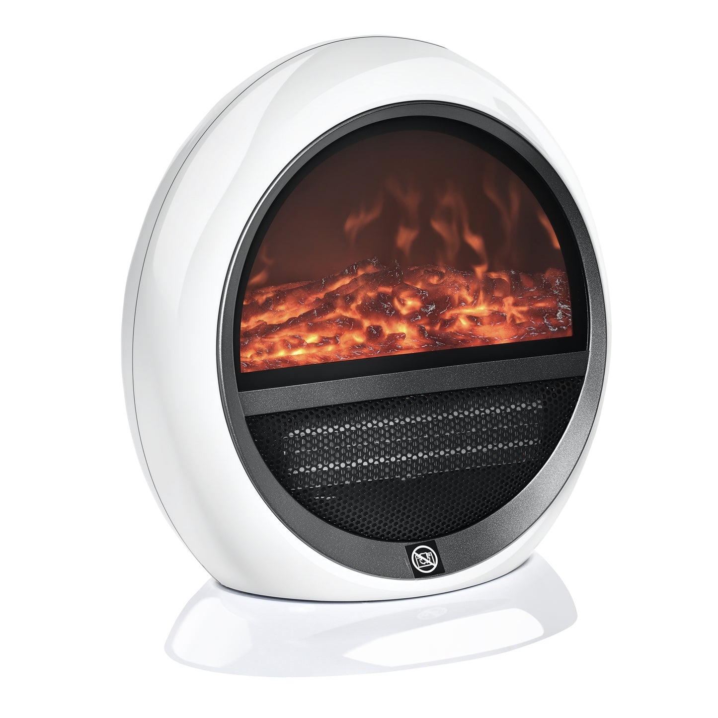 HOMCOM LED Elektrokamin Mini Tisch Standkamin Kaminofen mit Flammeneffekt 1500W ABS-Kunststoff Weiß 30,5 x 18 x 35 cm