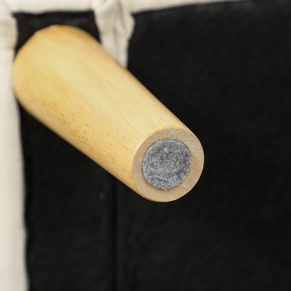 HOMCOM Zweisitzer-Sofa mit Stauraum, Knopfheftung, Kissen, Kautschukbaumholz, 117x62x78cm, Cremeweiß