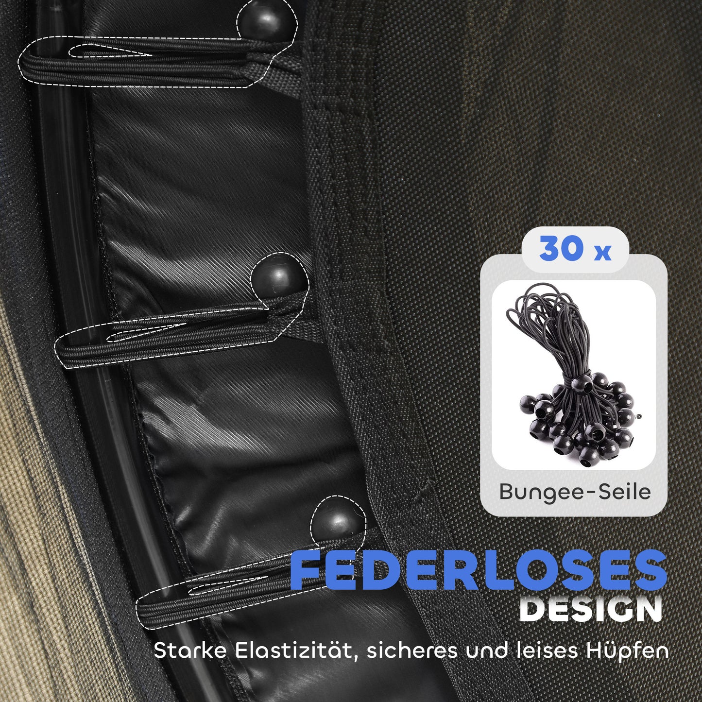 HOMCOM Trampolin für Kinder, Ø140 cm, mit Sicherheitsnetz, für innen und außen, Stahl, Kunststoff, belastbar bis 50 kg, Schwarz