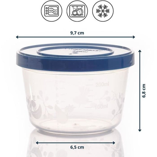 5 x 250ml storage boxes