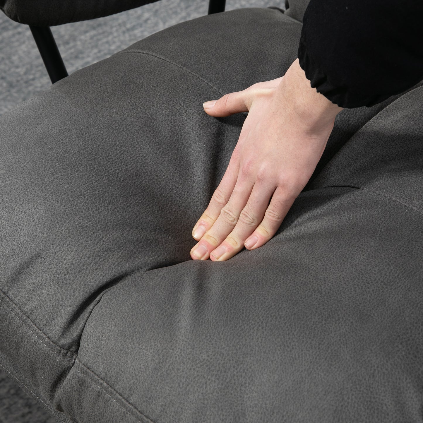 HOMCOM Relaxsessel mit Ottomane, Sessel mit Fußhocker, verstellbare Rückenlehne; Mikrofaser, Dunkelgrau