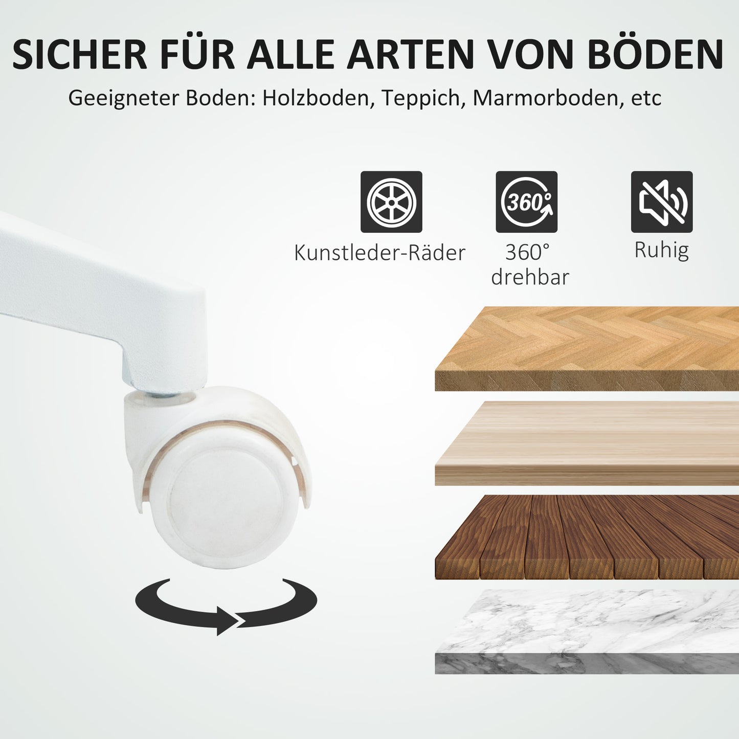 HOMCOM Schreibtischstuhl, drehbar, rollbar, Netzrücken, Schaumstoffkissen, Grau