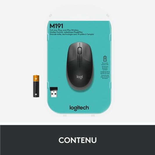 LOGITECH - M190 Mid Gray Wireless Mouse