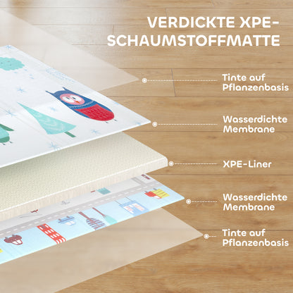 AIYAPLAY Baby-Spielmatte, Tiermuster, Schaumstoff, 1,5 cm dicke Polsterung, rutschfest