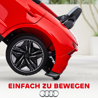 HOMCOM Kinderauto, Elektroauto, Audi-lizenziert, mit Sicherheitsgurt, Fernbedienung, Licht, rot+schwarz, 103 x 58 x 41cm