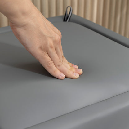 HOMCOM Sitzhocker mit Stauraum Hocker mit Deckel, Quadratischer Fußhocker Sitzwürfel Kunstleder 40 x 40 x 40 cm Grau