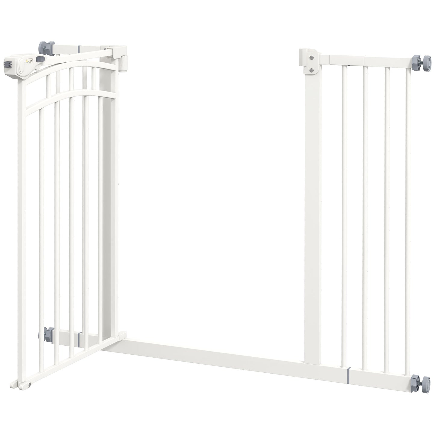 PawHut Treppenschutzgitter Hundeschutzgitter, automatisches Schließen, Einhandbedienung,100 cm x 4 cm x 76 cm, Weiß