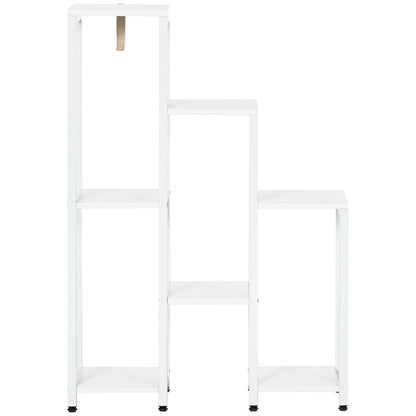Outsunny Blumenständer, Pflanzenständer, 7 Ebenen, für Innen- und Außenbereiche, Stahl, weiß, 65 x 23 x 94,5cm