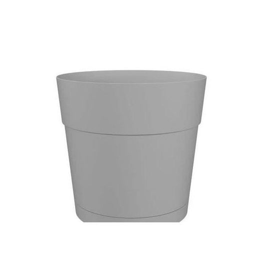 Flower jar and round capri round - plastic - water tank - 35 cm diameter - light gray - artevasi