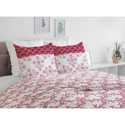 Duvet set 240x260 cm HOME LINGE PASSION FRISE: Duvet cover + 2 pillowcases - 100% Cotton 57 thread count - Burgundy