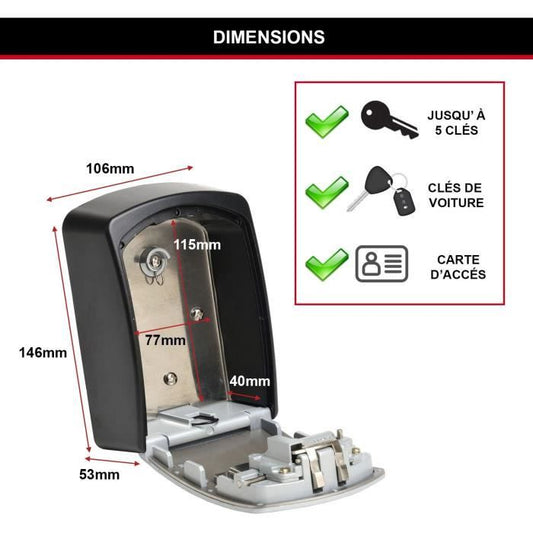 MASTER LOCK Secure Key Box - XL Format - Key Chest - High Capacity Storage