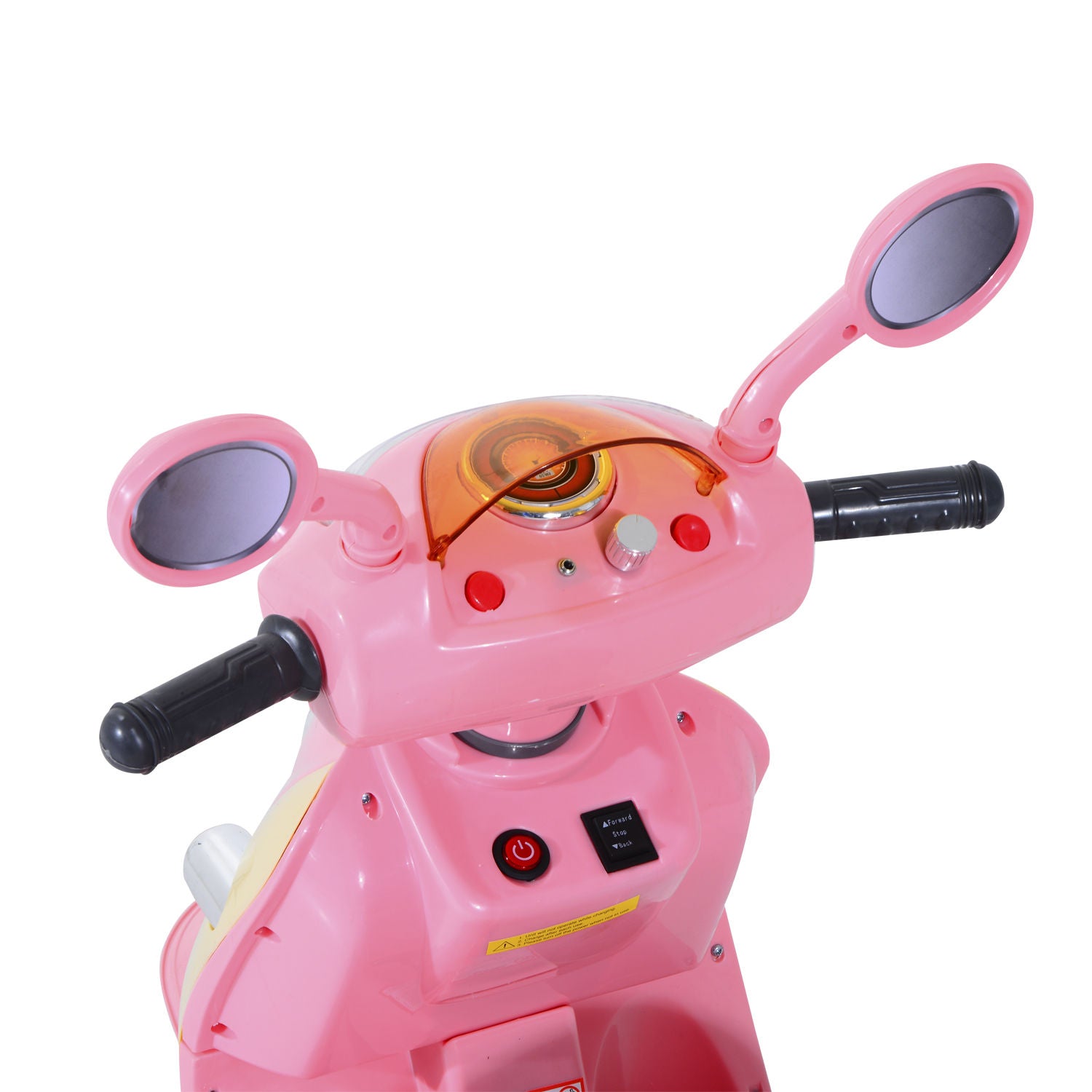 HOMCOM Elektro Kindermotorrad Elektromotorrad Kinderelektroauto Kinderfahrzeug Dreirad, 6V, Metall+PP, 108x51x75cm (Rosa+Gelb)