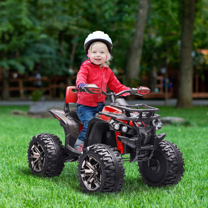 HOMCOM Elektro-Kinderquad, 3-8 km/h, 45 Min. Betriebszeit, LED-Scheinwerfer, Musikplayer mit USB, für Kinder 3 bis 5 Jahre