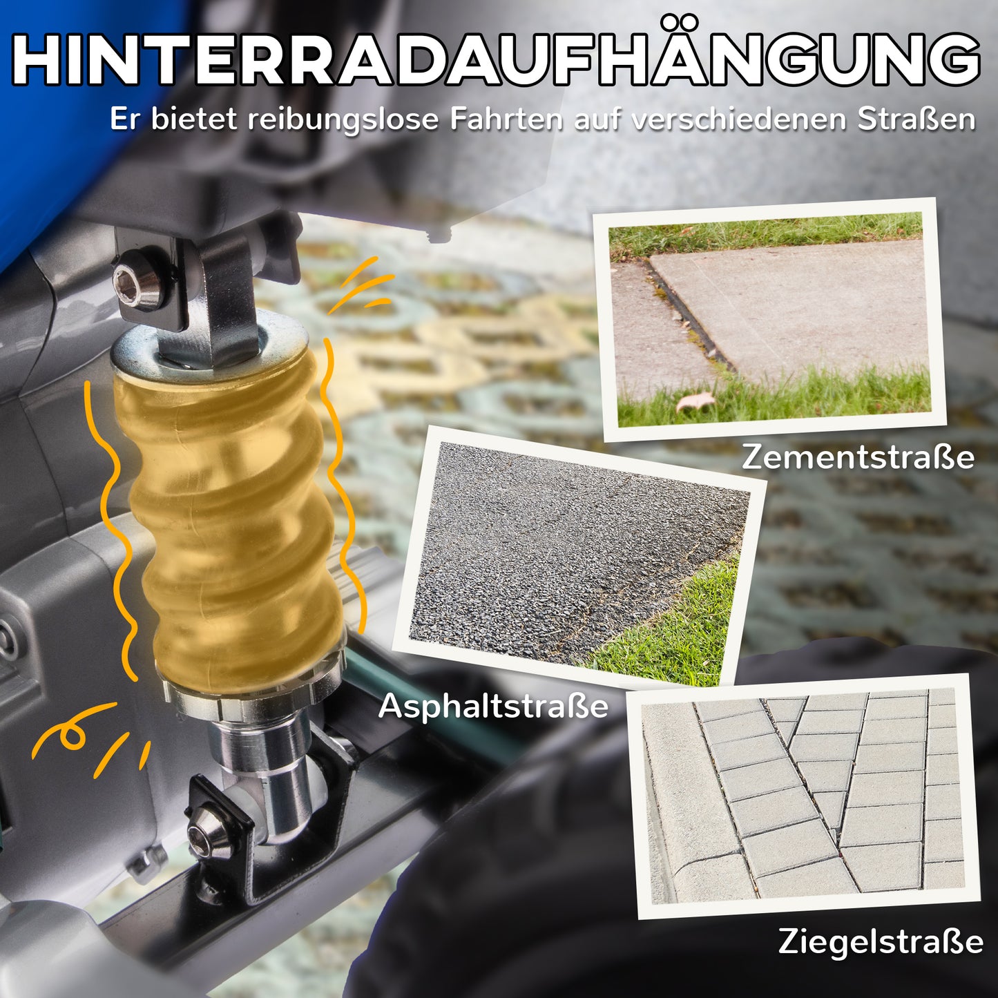 AIYAPLAY Elektro-Motorrad für Kinder, 12V Kindermotorrad mit Musik, Kinderfahrzeug mit Trainingsrädern, 3-6 Jahre, Blau