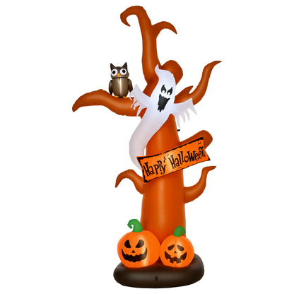 HOMCOM Selbstaufblasend Halloweendekoration mit LED-Lichtern, inkl. Gebläse und Befestigungsmaterial, 156cm x 107cm x 274cm