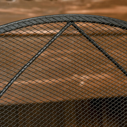 HOMCOM Funkenschutz für Kamine, dreifach faltbar, Metallstruktur, Beschichtung, 108x2x76 cm, Schwarz