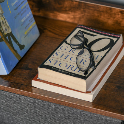 HOMCOM Kommode mit 4 Schubladen aus Leinen Aufbewahrungsschrank mit Ablage Griffen Schwarz