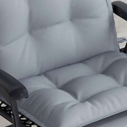 Outsunny 2er Set Auflage für Sonnenliege Wasserabweisend Liegenauflage für Gartenliege Polsterauflage 50x116x5 cm, Hellgrau