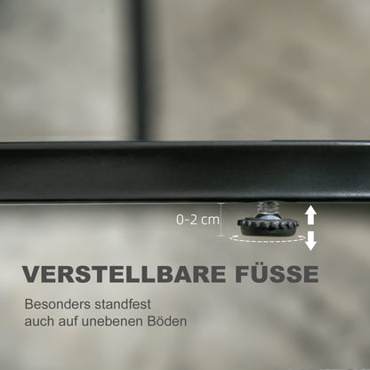 HOMCOM 2er-Set Couchtisch, Ovaler und runder Kaffeetisch, stapelbar, Marmoroptik, MDF, Metall, Ø50 x 50,5H cm, Schwarz