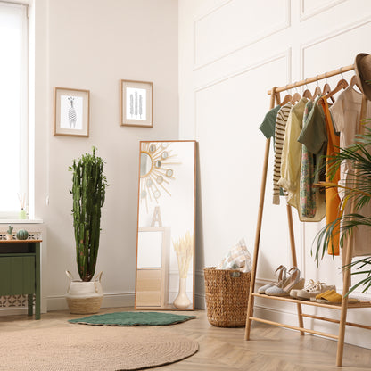 HOMCOM Wandspiegel, hoch, Kiefernholzrahmen, 45L x 125H x 4,8T cm