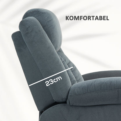 HOMCOM Aufstehsessel mit weichem Bezug, Recliner-Sessel mit Fernbedienung und Seitentaschen, Grau