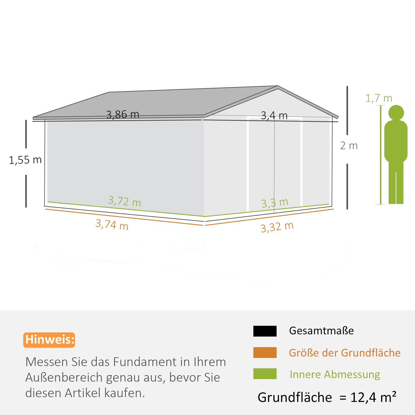 Outsunny Geräteschuppen, Wetterfestes Gartenhaus für Gartengeräte, mit Belüftungsfenstern, Schiebetüren, Stahl, Dunkelgrün
