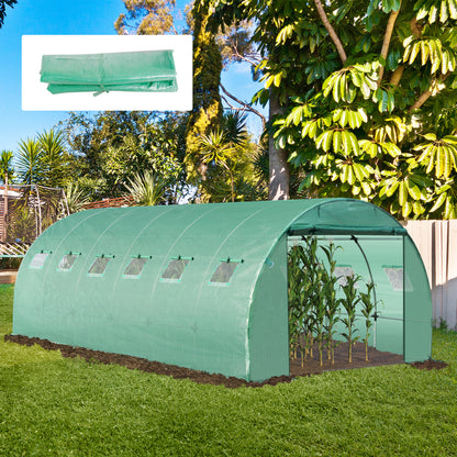 Outsunny Gewächshausfolie 6x3x2m, wasserdicht Gartenfolie mit UV Schutz, Folie aus PE, Abdeckplane für Gartenarbeit Treibhaus Folientunnel, Tunnelfolie für Außenbereich, Pflanzen, Grün