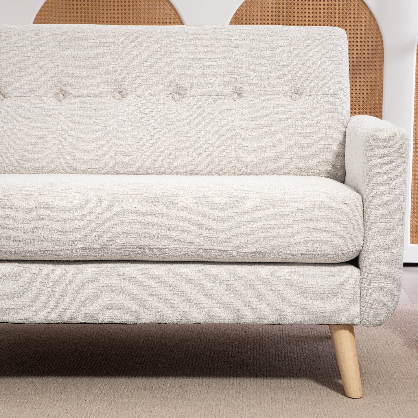 HOMCOM Zweisitzer-Sofa, komfortabel, 134x71x82 cm, Beige