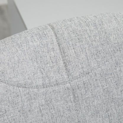 HOMCOM Bürostuhl, höhenverstellbar, um 360° drehbar, bis 110 kg, Metallrahmen, hellgrau, 49 x 56,5 x 73-82,5 cm