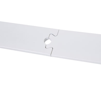 HOMCOM Gleitschienen-Bausatz für Schiebetür, leise Rollen, platzsparend, Karbonstahl, Weiß, 183 cm