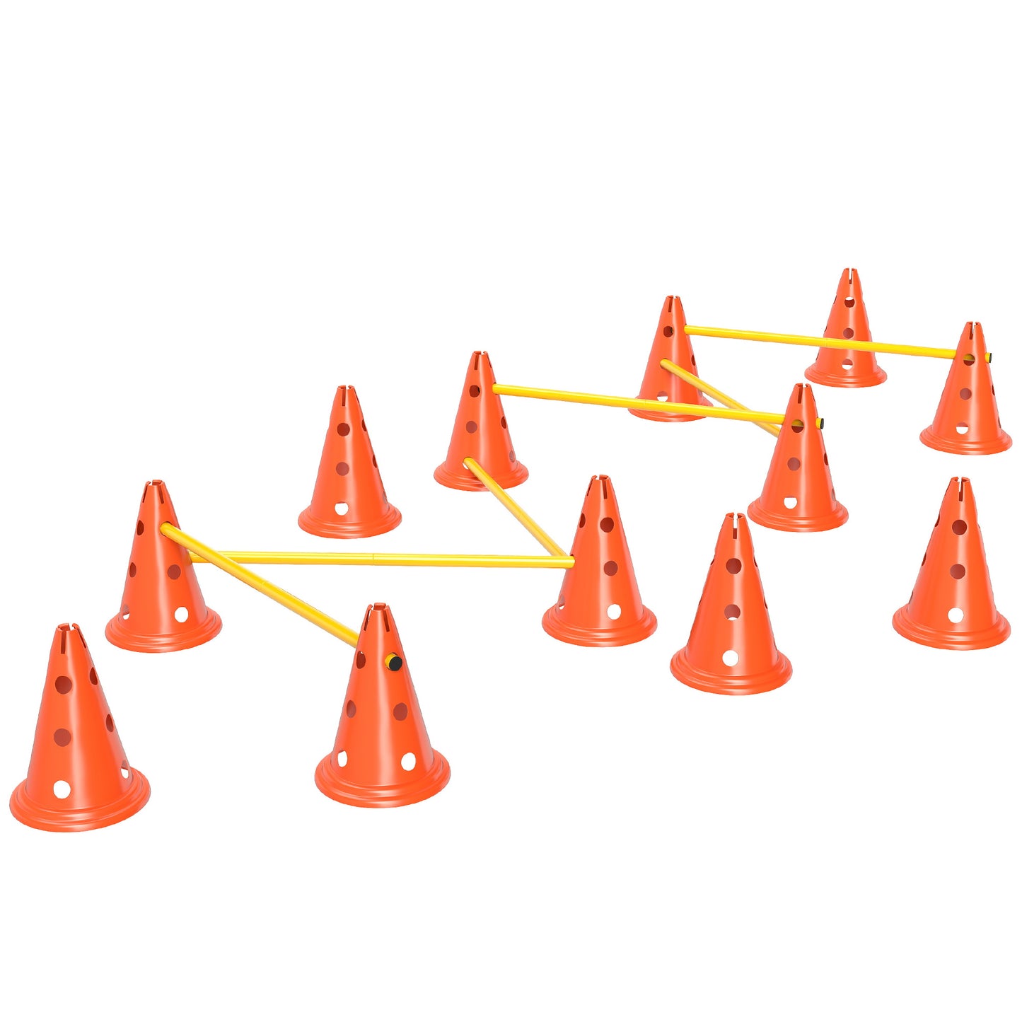 PawHut Agility Set Hunde 6-teiliges Agility-Ausrüstung för Hundetraining Steckhürdenset med 12 Kegel 6 Hürden Tragetasche