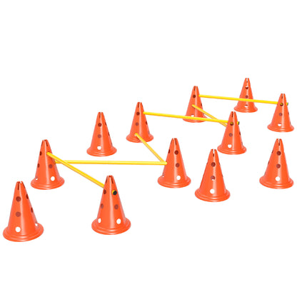 PawHut Agility Set Hunde 6-teiliges Agility-Ausrüstung för Hundetraining Steckhürdenset med 12 Kegel 6 Hürden Tragetasche