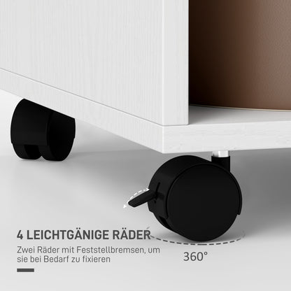 HOMCOM Kleiderschrank Garderobe,60 cm x 40 cm x 127 cm, 1 Kleiderstange, 2 Regale, Weiß