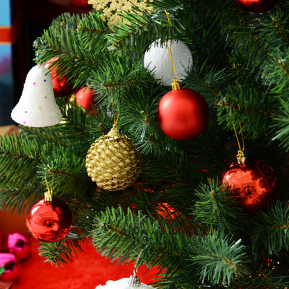 HOMCOM Weihnachtsbaum Kunsttanne künstlicher Christbaum, inkl. Standfuß, LED´s, 2,1 m, 1 Weihnachtsstern, Grün