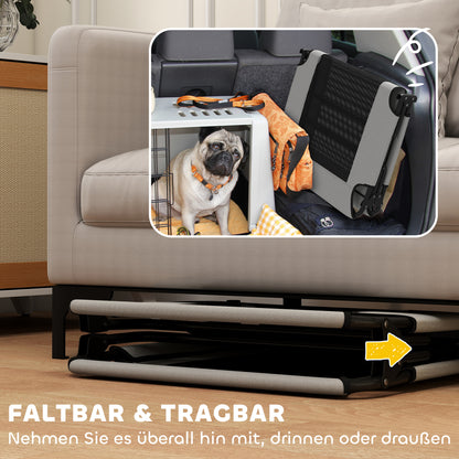 PawHut Tragbares erhöhtes Hundebett, erhöhtes Haustierbett mit atmungsaktivem Netz, für große Hunde, Hellgrau