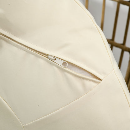 Outsunny Korbstuhl i Rattanoptik, weiche Sitzkissen, Aluminiumrahmen, khaki+beige, 105 x 90 x 148 cm