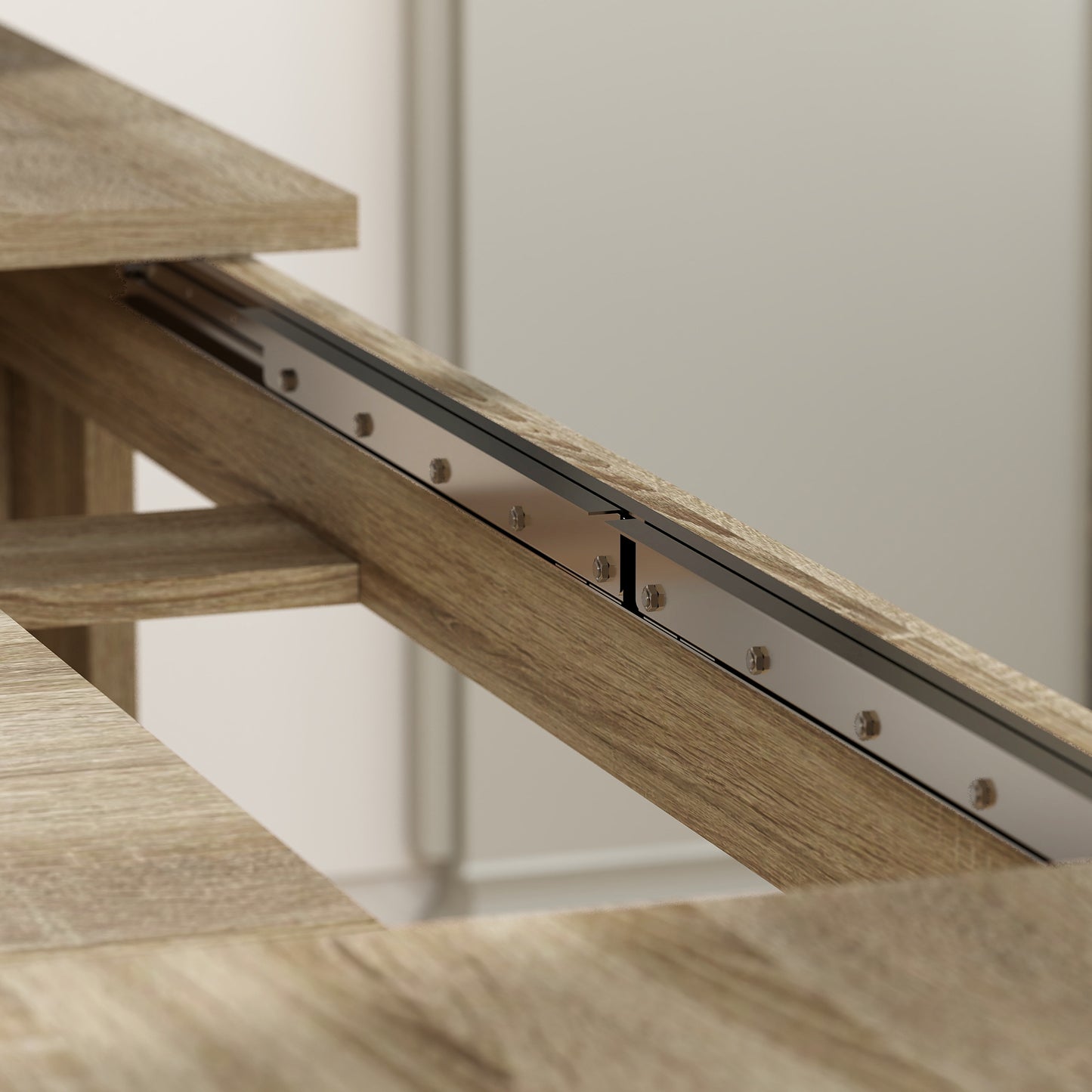 HOMCOM Ausziehbarer Esstisch, von 180 auf 260 cm erweiterbar, für 6-10 Personen, Holz