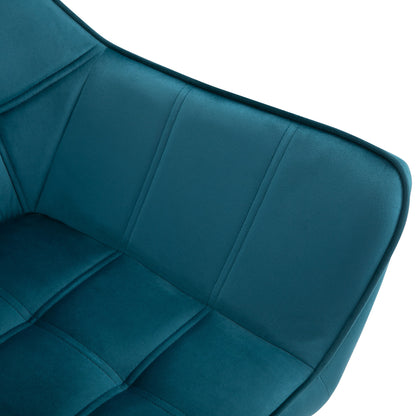 HOMCOM Sessel Wohnzimmer Ohrensessel Loungesessel Relaxsessel mit Gummiholzbeine, Lesesessel mit Samtoptik, Polstersessel für Schlafzimmer, skandinavisch, Hellblau