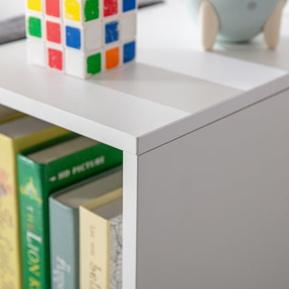 HOMCOM 2-in-1 Kinderregal Regal + Sitzbank inkl. Polster 103 cm × 30 cm × 62 cm Weiß + Grau