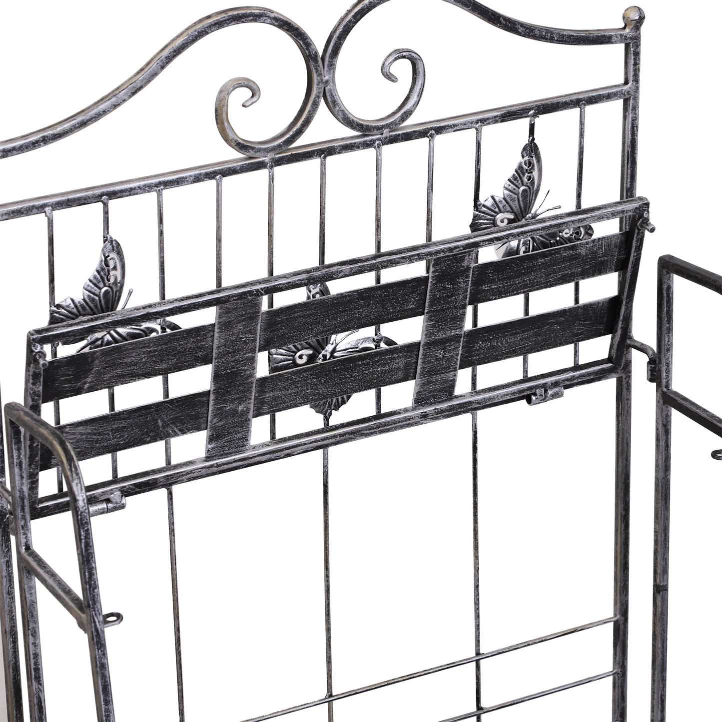 Outsunny Pflanzregal Pflanzenständer Blumenregal Blumenständer Blumentreppe Gartenregal 3 Ebenen Metall Silbergrau 44 x 25 x 96 cm