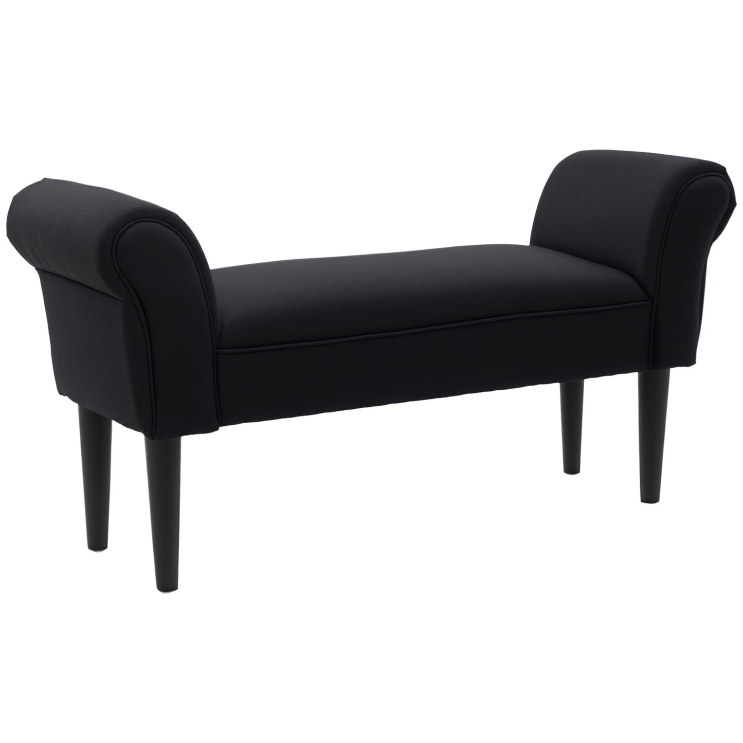 HOMCOM Sitzbank, Bettbank, zeitloses Design, weiche Polsterung, bis 130 kg, schwarz, 102 x 36 x 51 cm