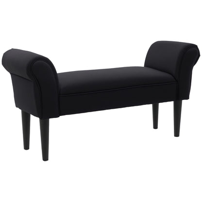HOMCOM Sitzbank, Bettbank, zeitloses Design, weiche Polsterung, bis 130 kg, schwarz, 102 x 36 x 51 cm