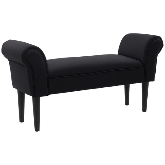 HOMCOM Sitzbank, Bettbank, zeitloses Design, weiche Polsterung, bis 130 kg, schwarz, 102 x 36 x 51 cm