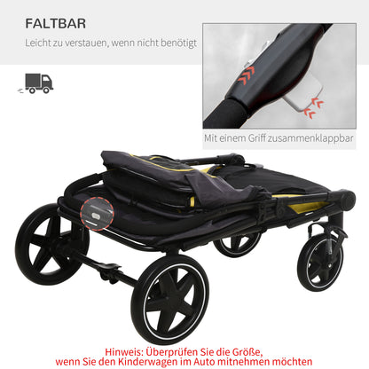 PawHut Hundetrolley bis 30kg klappbar One-klick-system 2 Sicherheitsleinen Aufbewahrungstaschen Gepolsterter Griff Dunkelgrau