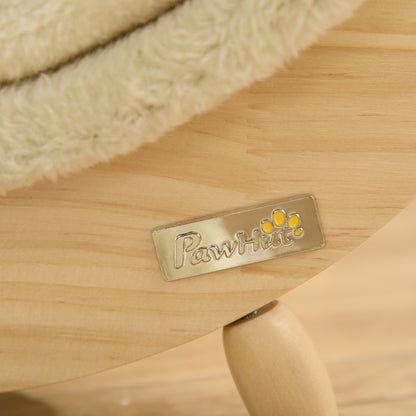 PawHut Katzenhöhle mit Kratzfläche inkl. Kissen, Kratztonne, 41 cm x 38 cm x 43 cm, Natur + Beige