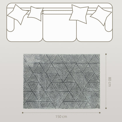 HOMCOM Teppich Wohnzimmerteppich im Modern Stil, waschbar Flächenteppich 150 x 80 cm Dunkelgrau